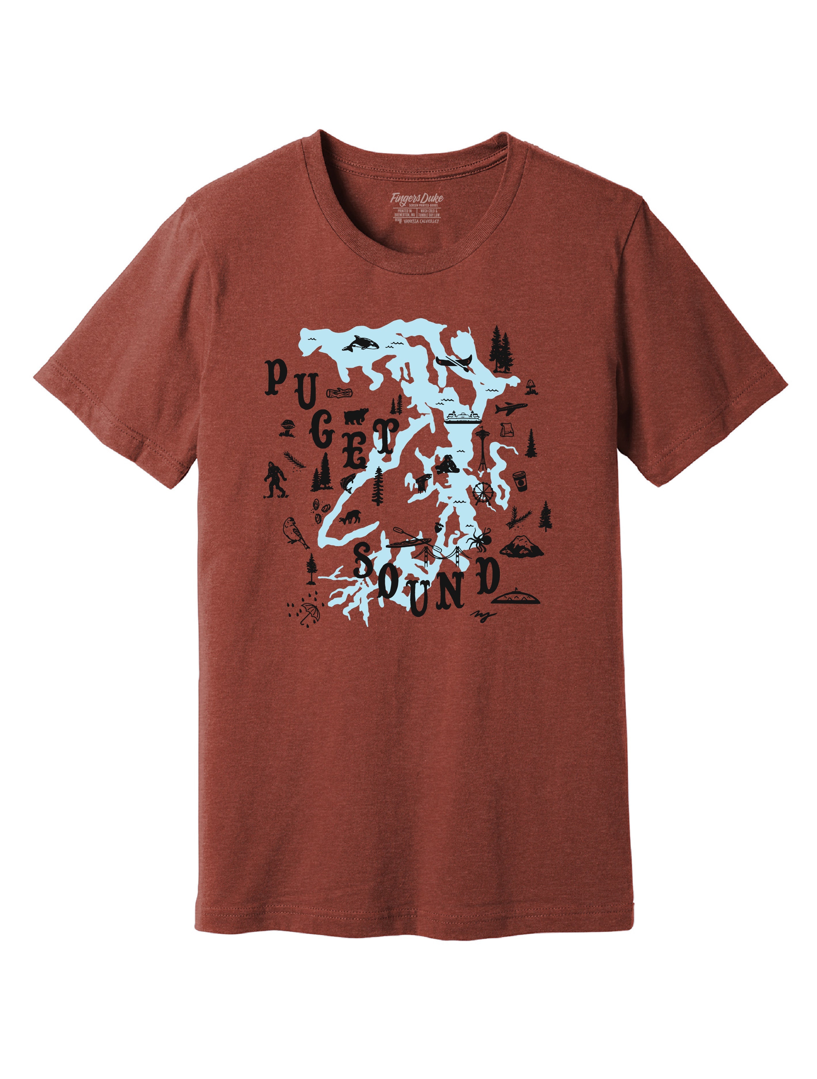 Puget Sound Map · Unisex T-Shirt